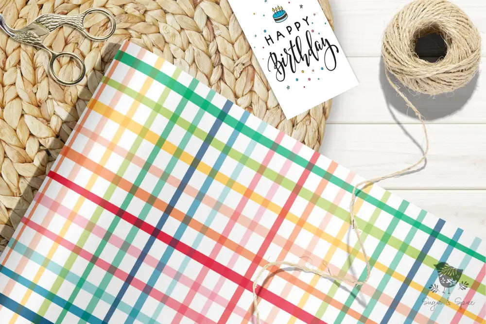 Rainbow Stripe Wrapping Paper - Premium Craft Supplies & Tools > Party & Gifting > Packaging & Wrapping from Sugar and Spice Invitations - Just $26.10! Shop now at Sugar and Spice Paper