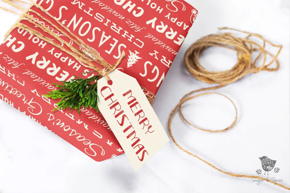 Retro Santa Wrapping Paper - Premium Craft Supplies & Tools > Party & Gifting > Packaging & Wrapping from Sugar and Spice Invitations - Just $26.10! Shop now at Sugar and Spice Paper