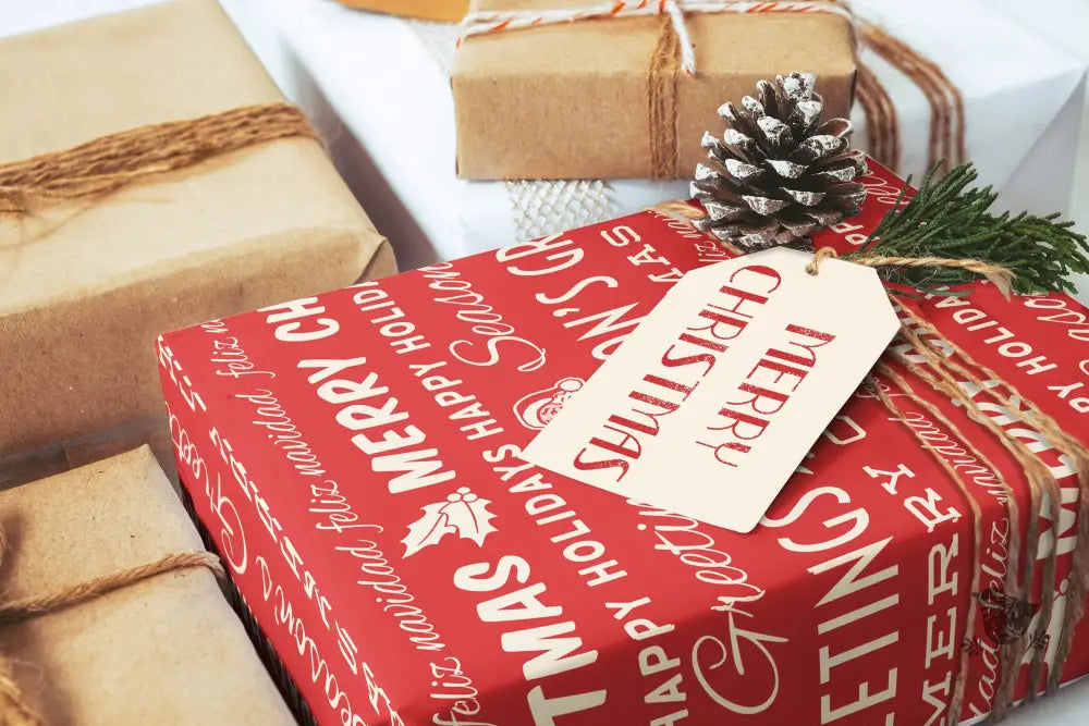 Retro Santa Wrapping Paper - Premium Craft Supplies & Tools > Party & Gifting > Packaging & Wrapping from Sugar and Spice Invitations - Just $26.10! Shop now at Sugar and Spice Paper