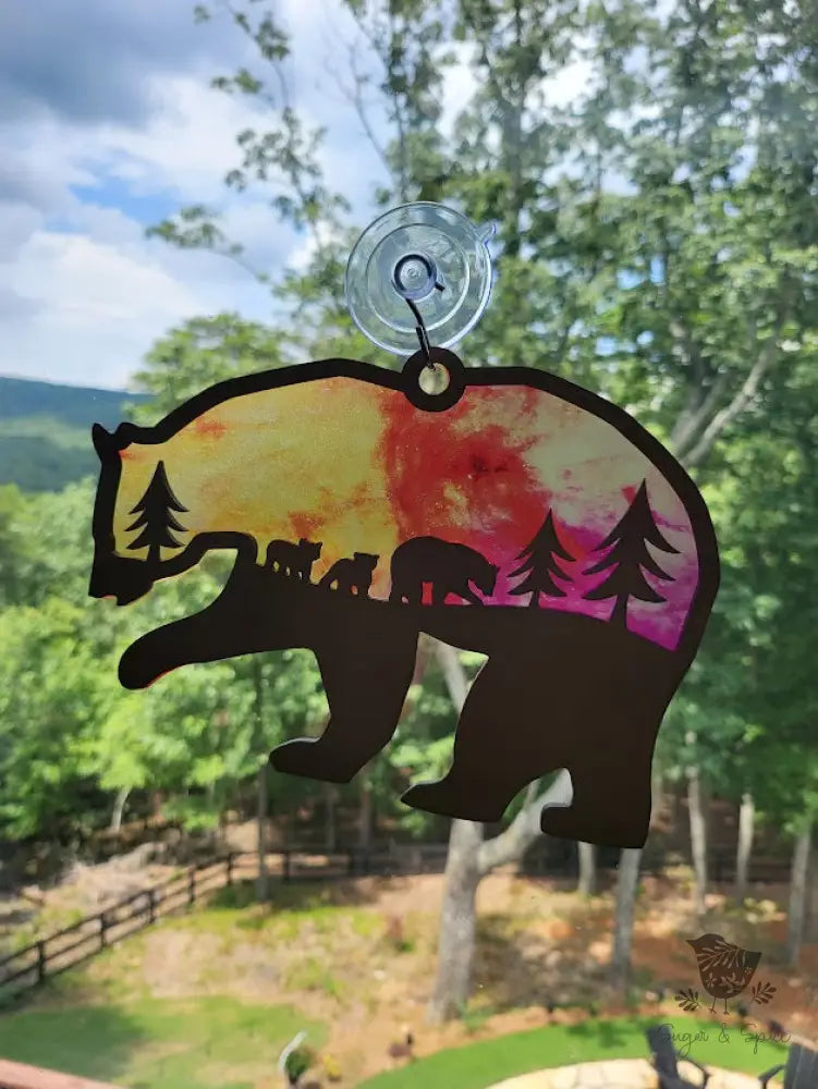 Rustic Birch Mama Bear Sun Catcher - Premium  from Sugar and Spice  - Just $18! Shop now at Sugar and Spice Paper