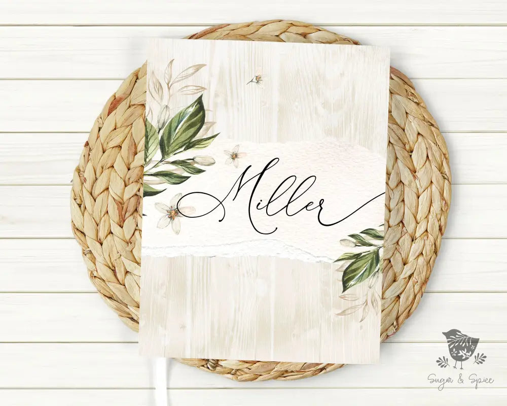 Rustic Greenery & Floral Wedding Guest Book - Premium from Sugar and Spice - Just $45! Shop now at Sugar and Spice Paper