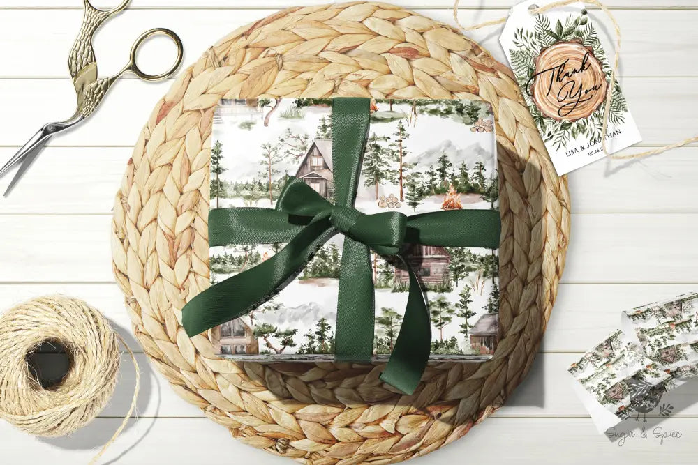 Rustic Woodland Forest Campfire Wrapping Paper - Premium Craft Supplies & Tools > Party & Gifting > Packaging & Wrapping from Sugar and Spice Invitations - Just $26.10! Shop now at Sugar and Spice Paper