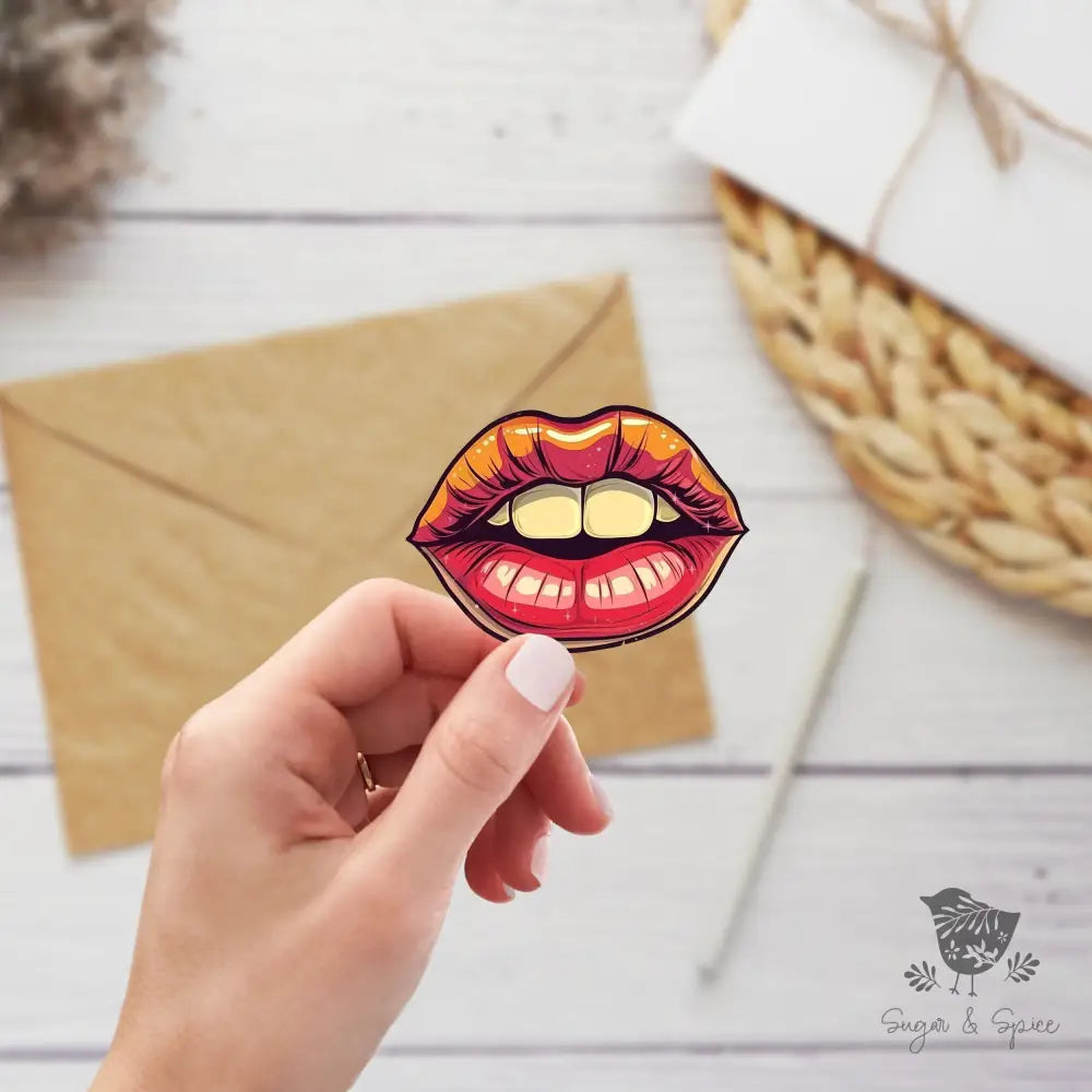 Sexy Lips Stickers, Retro Sticker, 1980 Mouth Waterproof sticker - Premium  from Sugar and Spice Invitations - Just $3! Shop now at Sugar and Spice Paper
