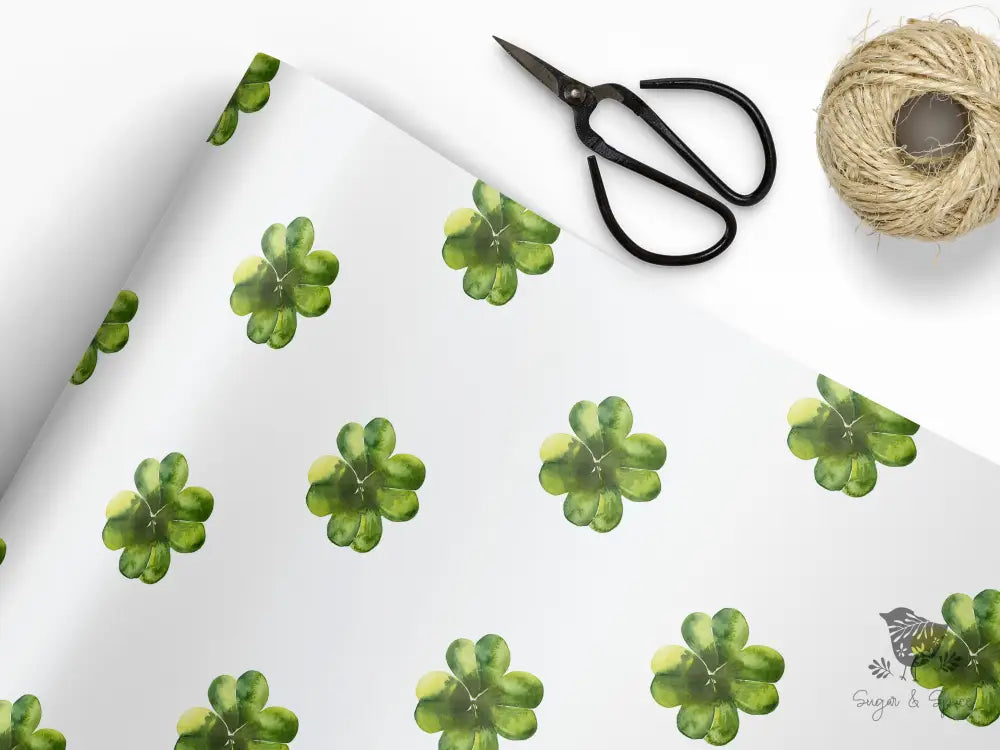 Shamrock Lucky St Patrick Day Wrapping Paper - Premium Craft Supplies & Tools > Party & Gifting > Packaging & Wrapping from Sugar and Spice Invitations - Just $26.10! Shop now at Sugar and Spice Paper