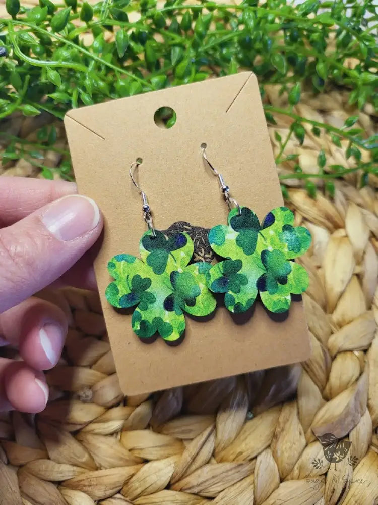 Shamrock Shape St Patricks Day Acrylic Earrings - Premium  from Sugar and Spice Invitations - Just $11.25! Shop now at Sugar and Spice Paper