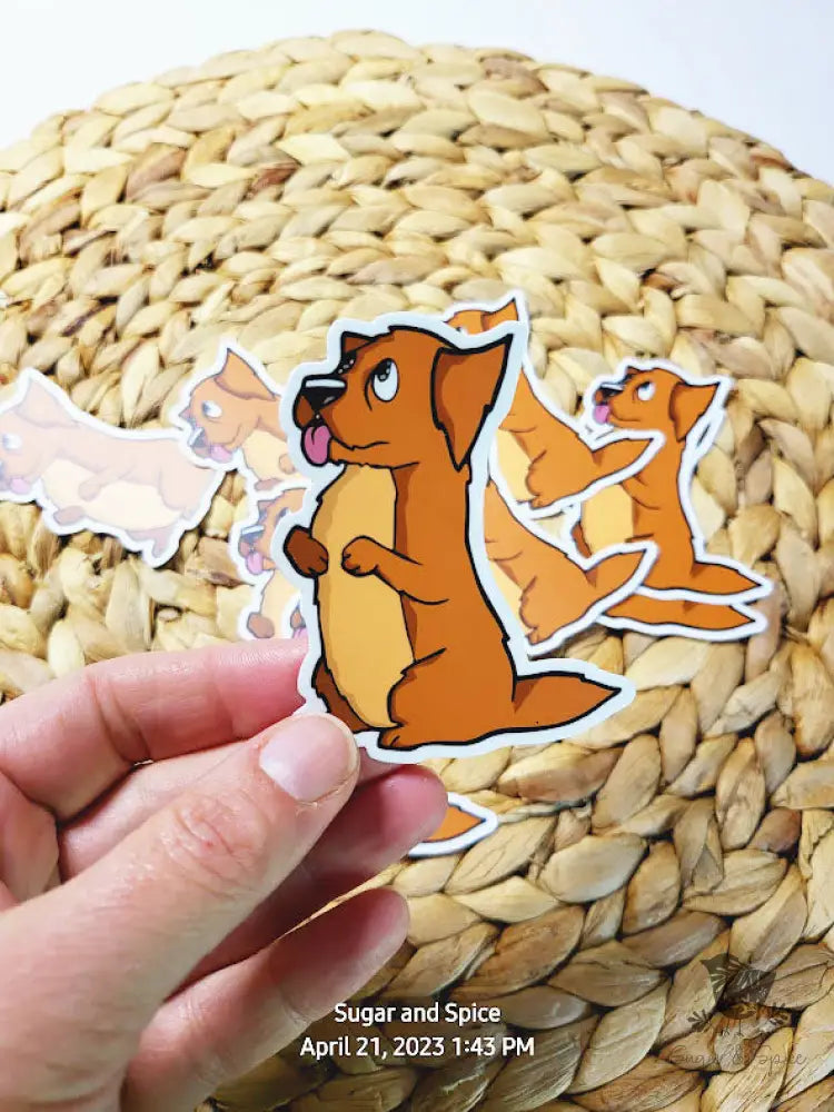 Sitting Dog Stickers - Premium from Sugar and Spice Invitations - Just $3! Shop now at Sugar and Spice Paper