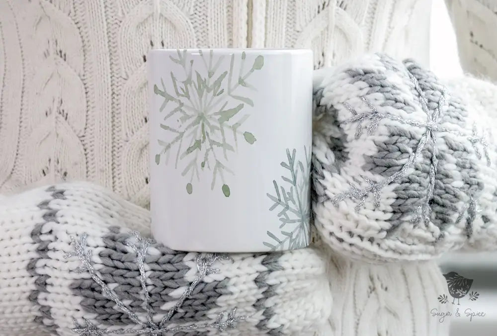 Snowflake Ceramic Mug - Premium Mug from Printify - Just $18! Shop now at Sugar and Spice Paper
