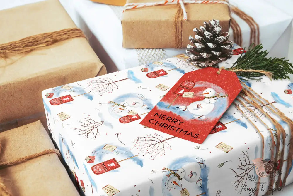 Snowman Letters to Santa Wrapping Paper - Premium Craft Supplies & Tools > Party & Gifting > Packaging & Wrapping from Sugar and Spice Invitations - Just $26.10! Shop now at Sugar and Spice Paper