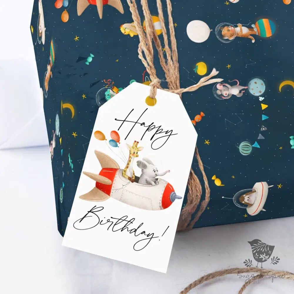 Spaceship Birthday Gift Tags - Premium Craft Supplies & Tools > Party & Gifting > Labels, Stickers & Tags > Tags from Sugar and Spice Invitations - Just $24! Shop now at Sugar and Spice Paper