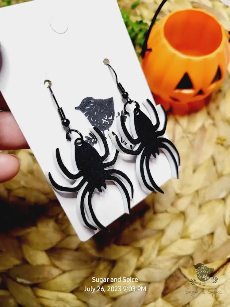 Spider Halloween Earrings - Premium  from Sugar and Spice Invitations - Just $11.25! Shop now at Sugar and Spice Paper