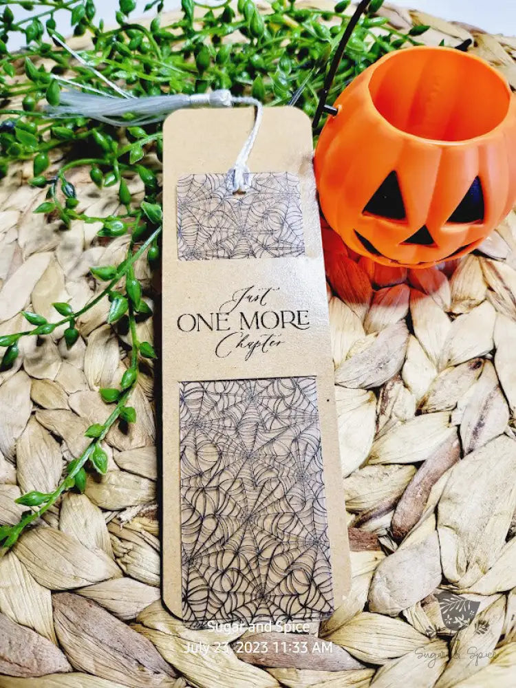 Spider Web Halloween Acrylic Bookmark - Premium Engraved Gifts from Sugar and Spice - Just $4.87! Shop now at Sugar and Spice Paper