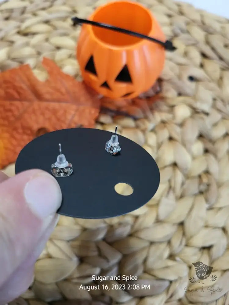 Spooky Pumpkin Halloween Stud Earrings - Premium  from Sugar and Spice Invitations - Just $6! Shop now at Sugar and Spice Paper