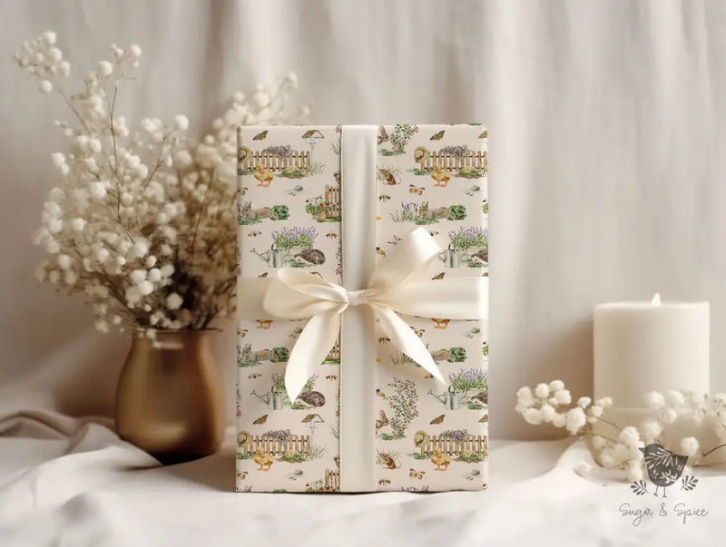 Spring Garden Baby Shower Wrapping Paper - Premium Craft Supplies & Tools > Party & Gifting > Packaging & Wrapping from Sugar and Spice Invitations - Just $26.10! Shop now at Sugar and Spice Paper