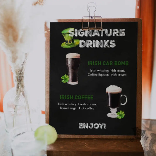St Patricks Day Signature Drink Sign - Premium  from Sugar and Spice Invitations - Just $25! Shop now at Sugar and Spice Paper