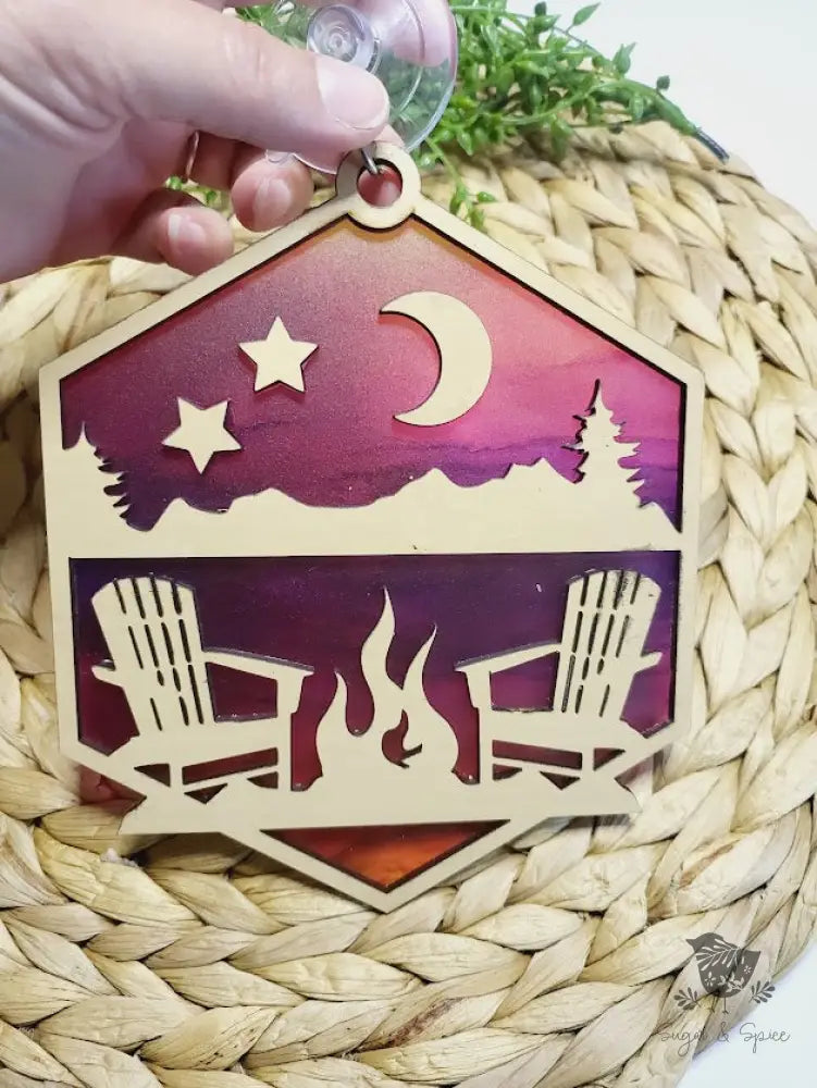 Sunset Mountain Campfire Sun Catcher - Premium  from Sugar and Spice - Just $18! Shop now at Sugar and Spice Paper