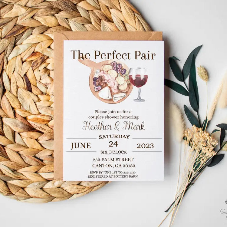 The Perfect Pair Wine Couples Bridal Shower Invitation - Premium from Sugar and Spice Invitations - Just $1.95! Shop now at Sugar and Spice Paper