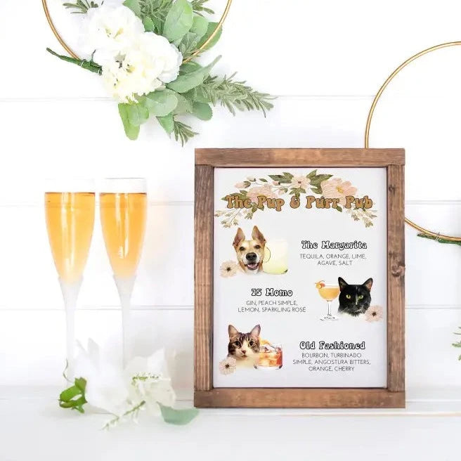 The Pup and Purr Pub Signature Drink Sign - Premium from Sugar and Spice Invitations - Just $25! Shop now at Sugar and Spice Paper