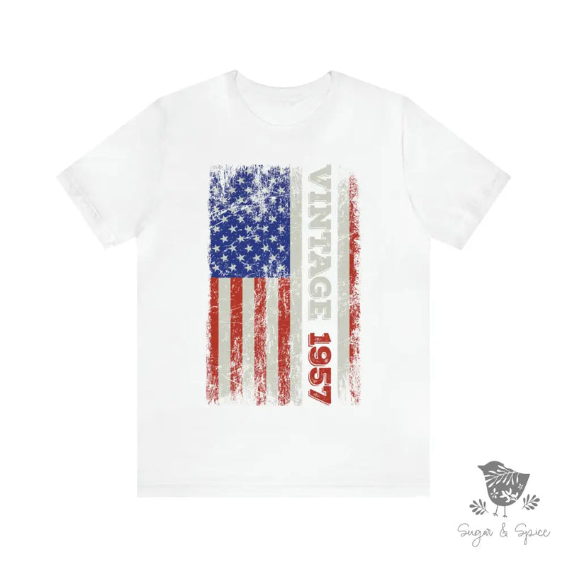 US Flag Vintage Birthday T-Shirt - Premium T-Shirt from Printify - Just $22.38! Shop now at Sugar and Spice Paper