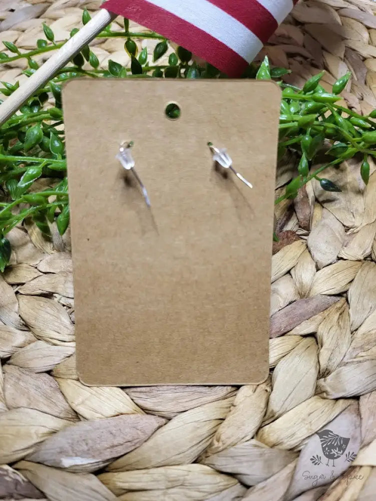 USA Wood Dangle Earrings - Premium  from Sugar and Spice Invitations - Just $11.25! Shop now at Sugar and Spice Paper