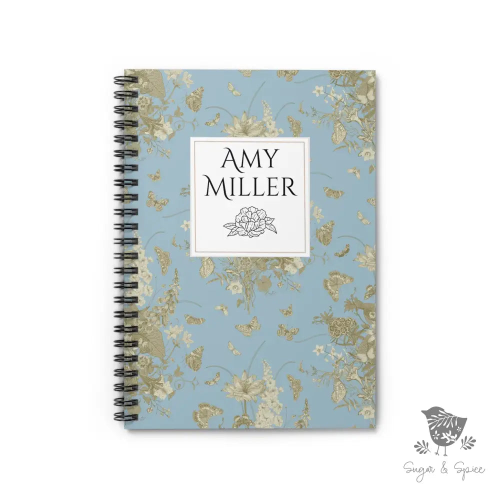 Vintage Garden Blue and Gold Flowers Spiral Notebook - Premium Paper products from Printify - Just $15! Shop now at Sugar and Spice Paper