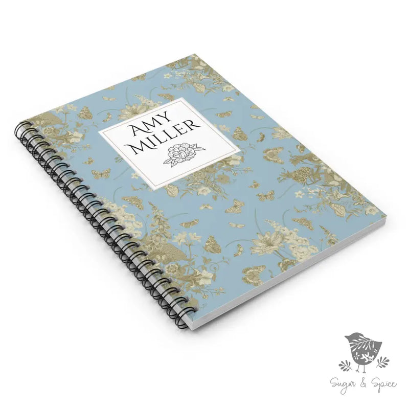 Vintage Garden Blue and Gold Flowers Spiral Notebook - Premium Paper products from Printify - Just $15! Shop now at Sugar and Spice Paper