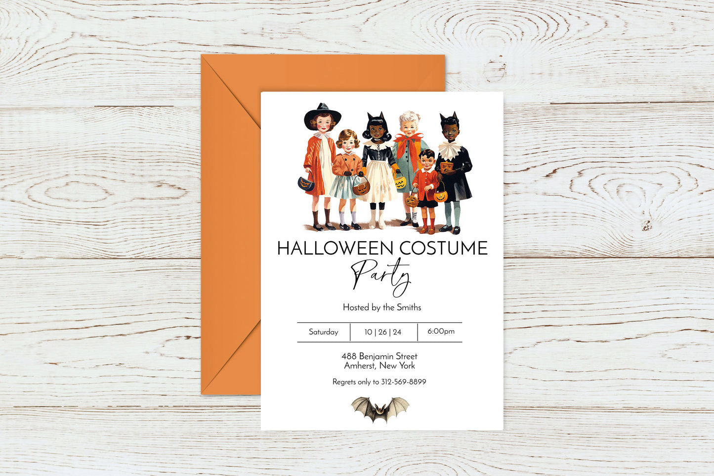 Vintage Costume Halloween Invitation