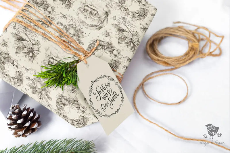 Vintage Santa Wrapping Paper - Premium Craft Supplies & Tools > Party & Gifting > Packaging & Wrapping from Sugar and Spice Invitations - Just $26.10! Shop now at Sugar and Spice Paper