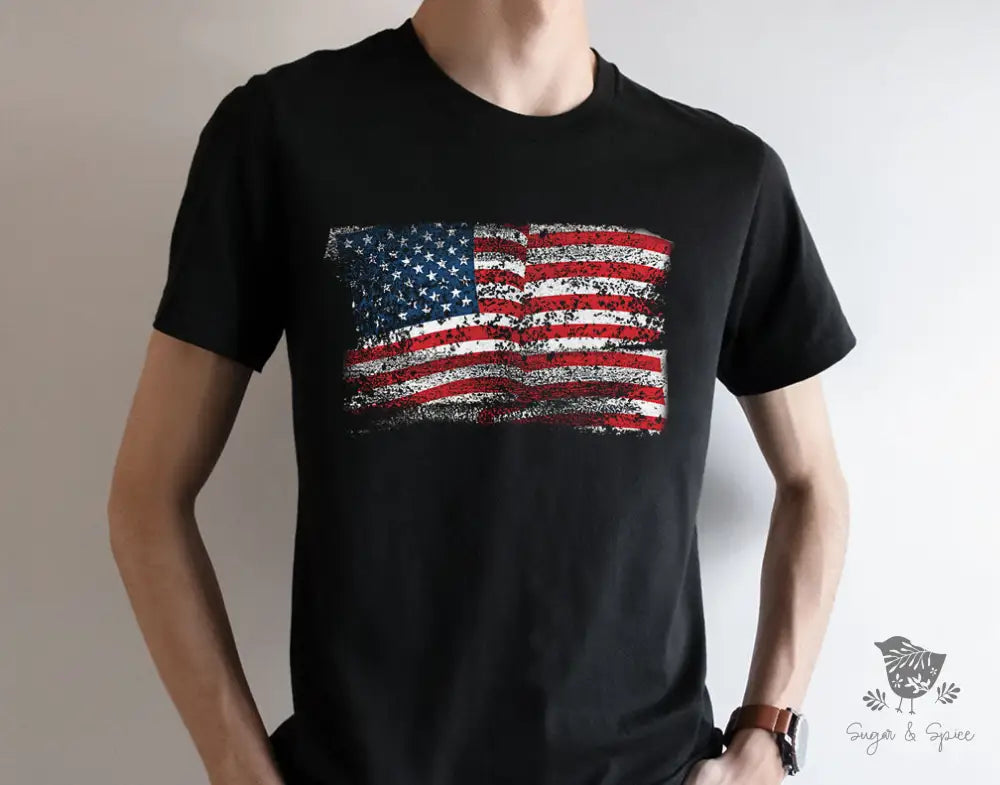 Vintage US Flag T-Shirt - Premium T-Shirt from Printify - Just $22.38! Shop now at Sugar and Spice Paper