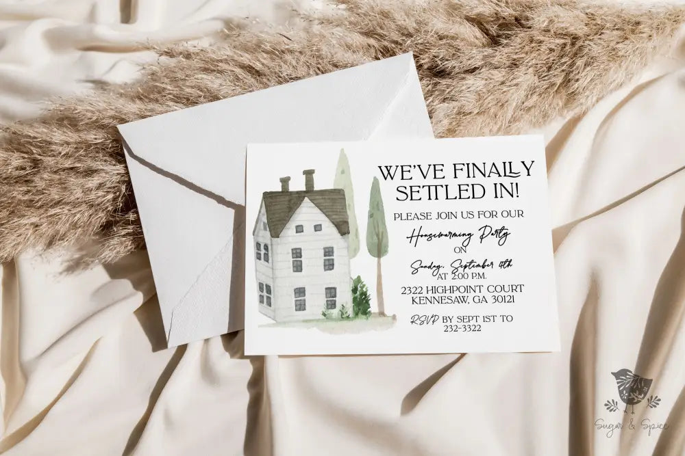 Watercolor Home Housewarming Invitation - Premium Digital File from Sugar and Spice Invitations - Just $2.10! Shop now at Sugar and Spice Paper