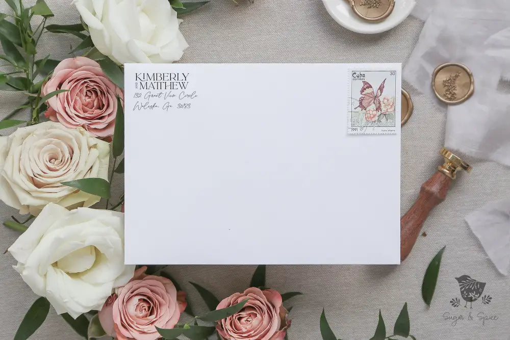 Wedding Elegant Address Stamp - Premium Craft Supplies & Tools > Stamps & Seals > Stamps from Sugar and Spice Invitations - Just $38! Shop now at Sugar and Spice Paper