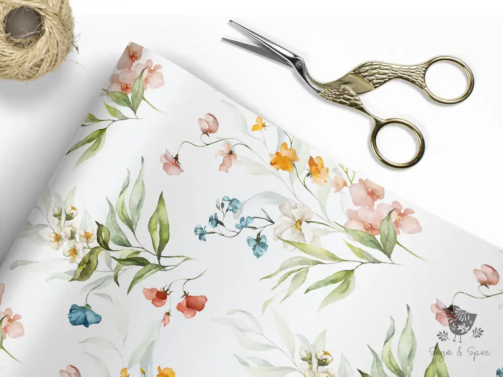 Wild Flowers Wrapping Paper - Premium Craft Supplies & Tools > Party & Gifting > Packaging & Wrapping from Sugar and Spice Invitations - Just $26.10! Shop now at Sugar and Spice Paper