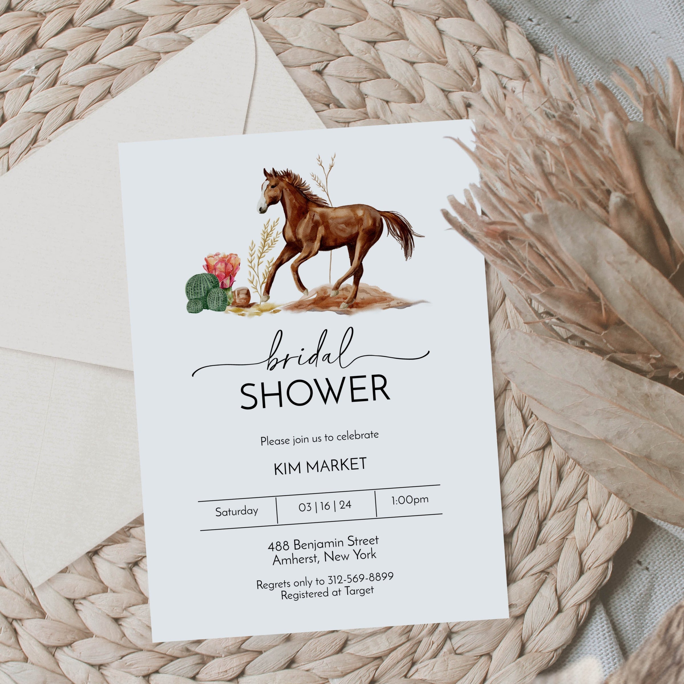 Wild Horse Bridal Shower Invitation