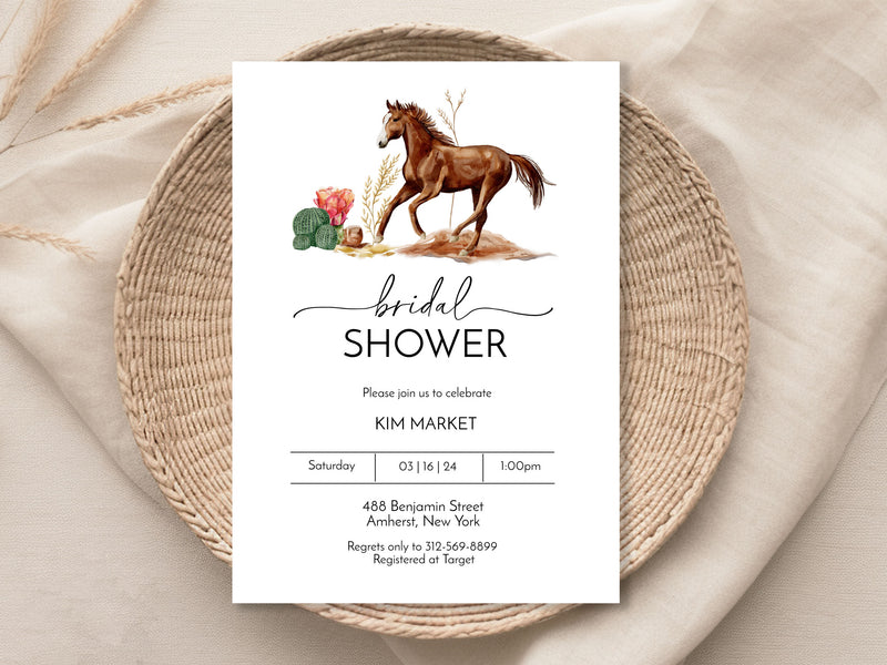 Wild Horse Bridal Shower Invitation