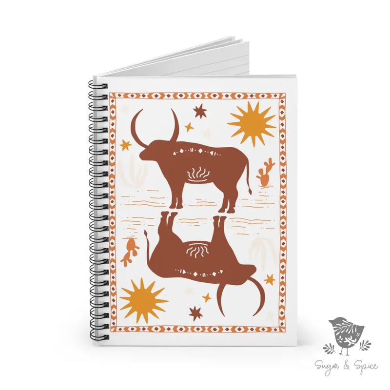 Wild West Bull Southwest Spiral Notebook - Premium Paper products from Printify - Just $15! Shop now at Sugar and Spice Paper