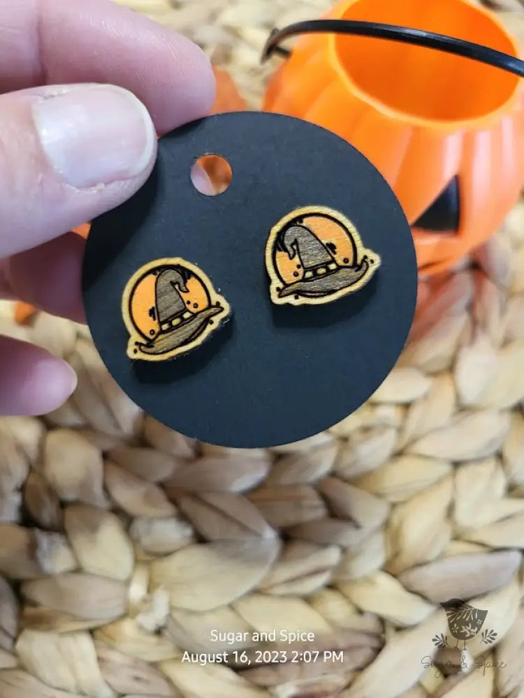 Witches Hat Halloween Stud Earrings - Premium  from Sugar and Spice Invitations - Just $6! Shop now at Sugar and Spice Paper