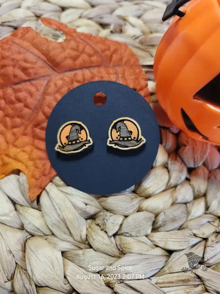 Witches Hat Halloween Stud Earrings - Premium  from Sugar and Spice Invitations - Just $6! Shop now at Sugar and Spice Paper