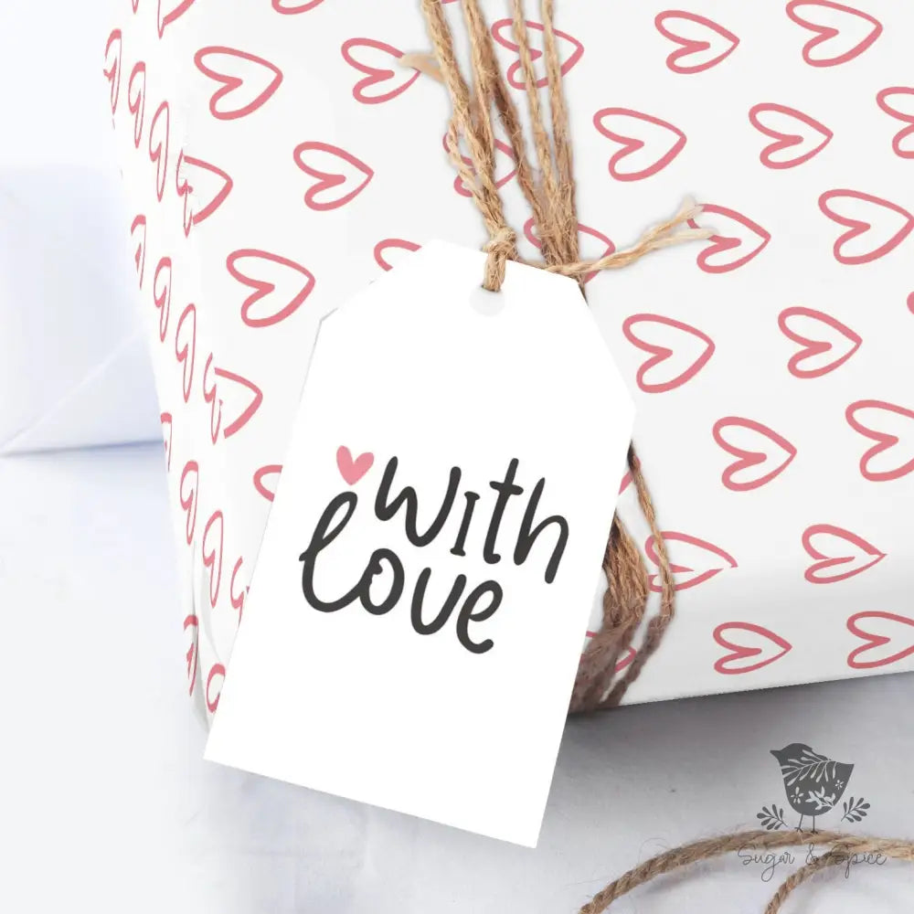 With Love Red Heart Gift Tag - Premium Craft Supplies & Tools > Party & Gifting > Labels, Stickers & Tags > Tags from Sugar and Spice Invitations - Just $24! Shop now at Sugar and Spice Paper