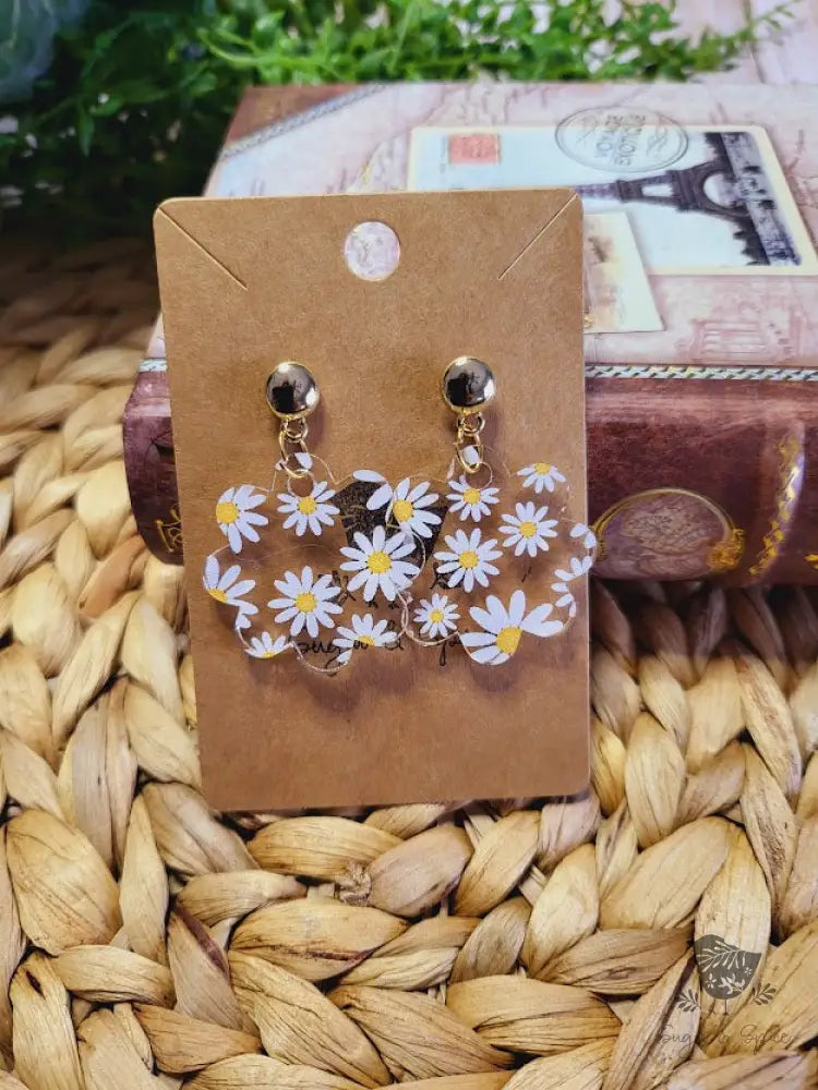 Yellow Daisy Flower Acrylic Gold Earrings - Premium from Sugar and Spice Invitations - Just $11.25! Shop now at Sugar and Spice Paper