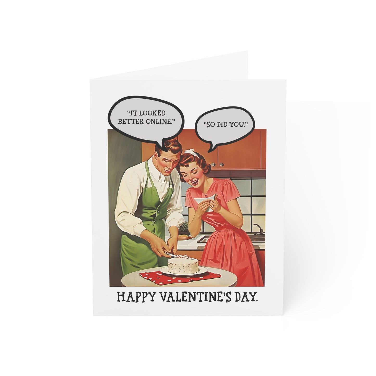 Funny Couples Cake Valentine Greeting Card