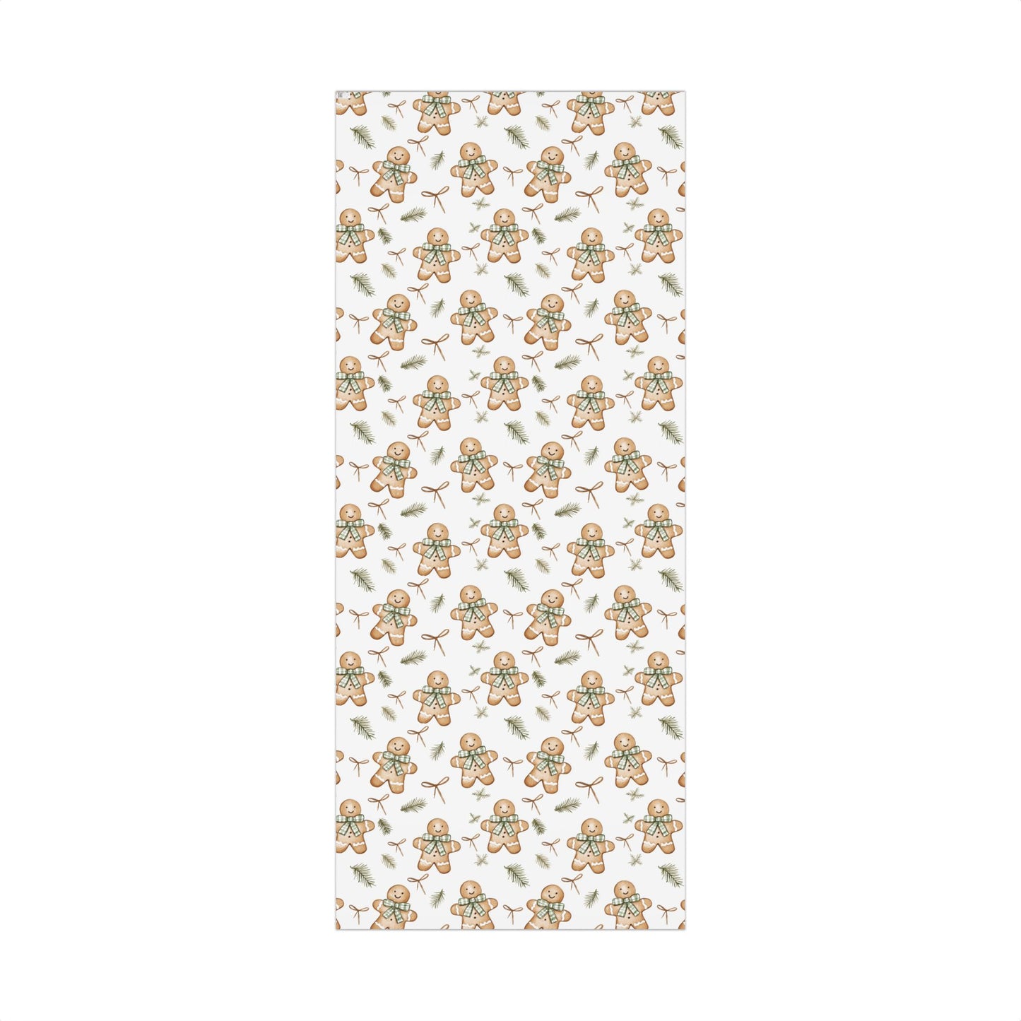 Ginger Breadmen Greenery Wrapping Paper Roll