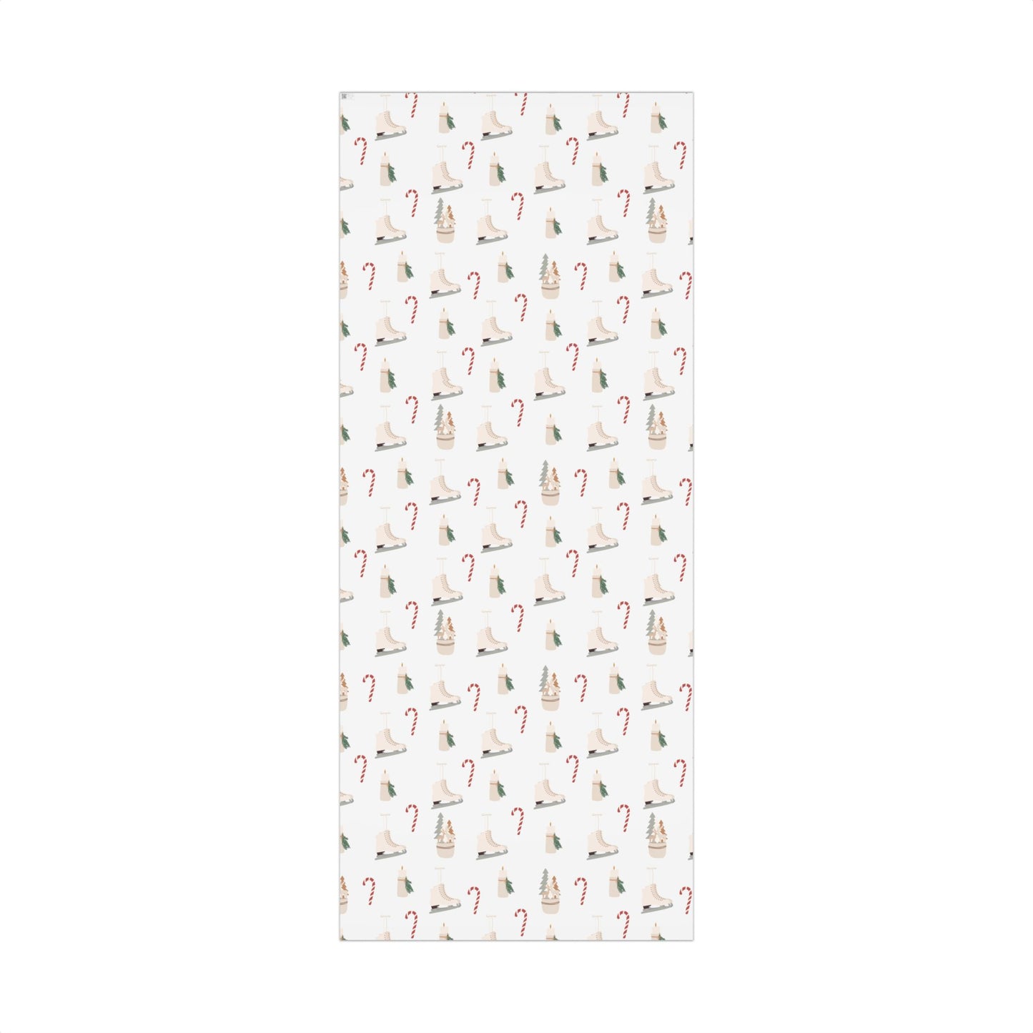 Christmas Wrapping Paper Candy Canes and Ice Skates, Holiday Gift Wrap, Birthday, Thick Gift Wrap,