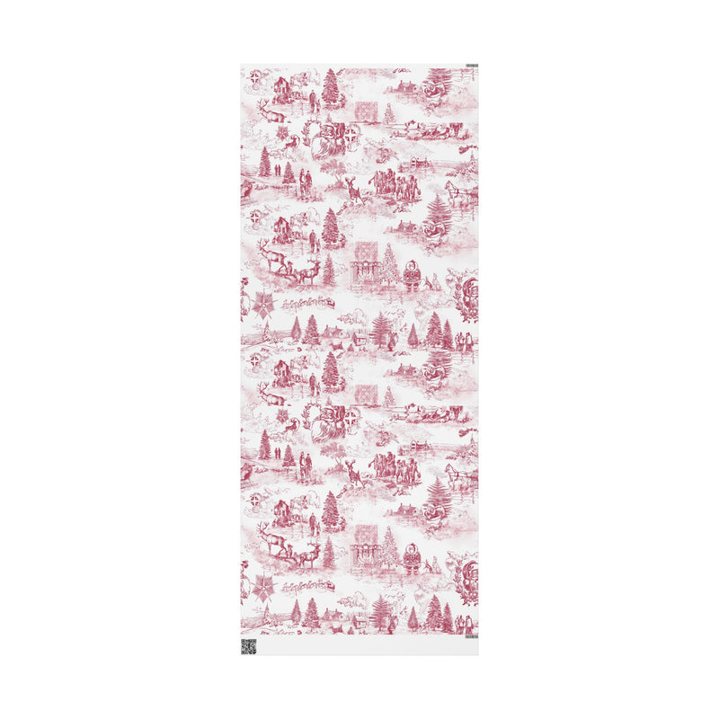 Vintage Santa Wrapping Paper Roll- Red