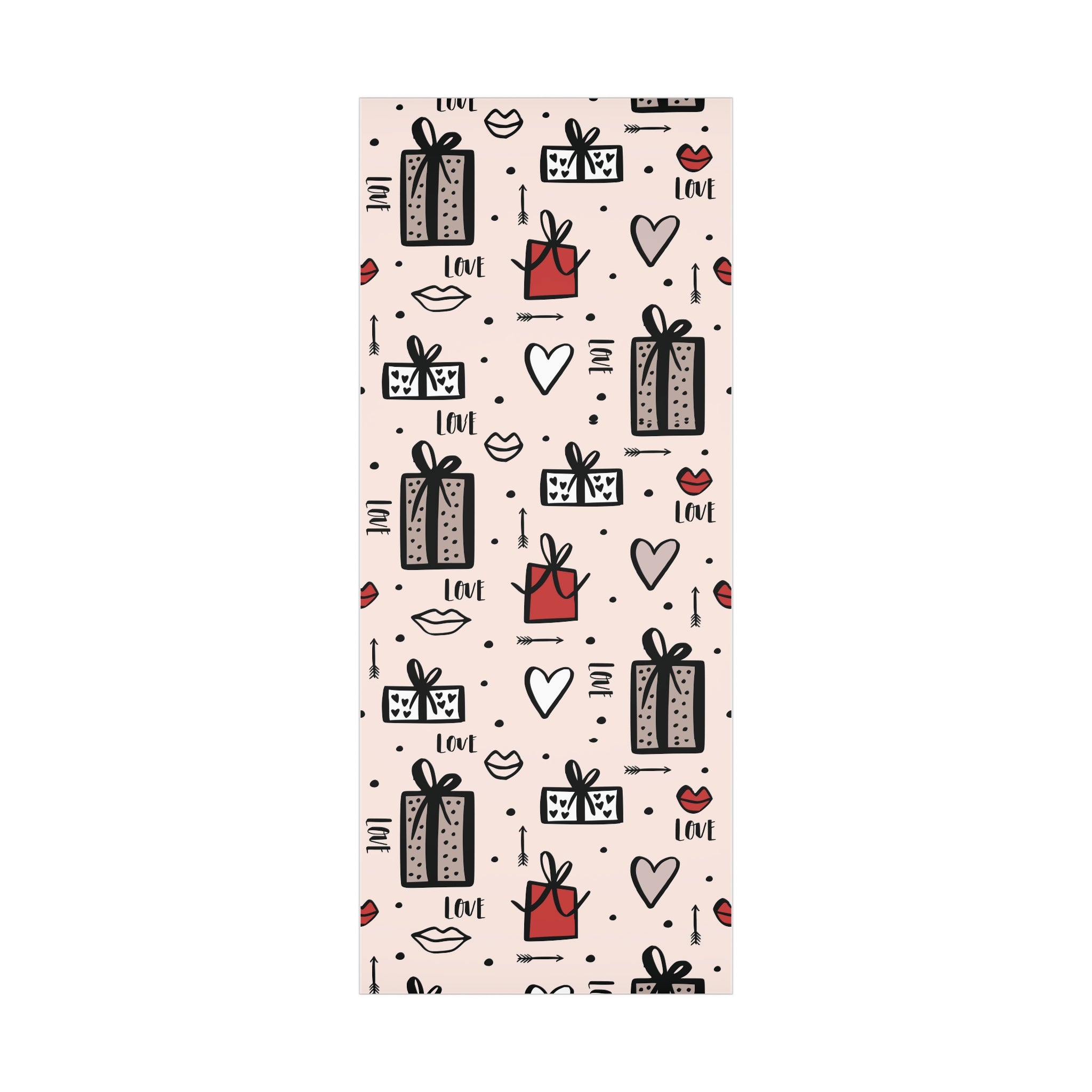 Valentine Lips & Love Wrapping Paper