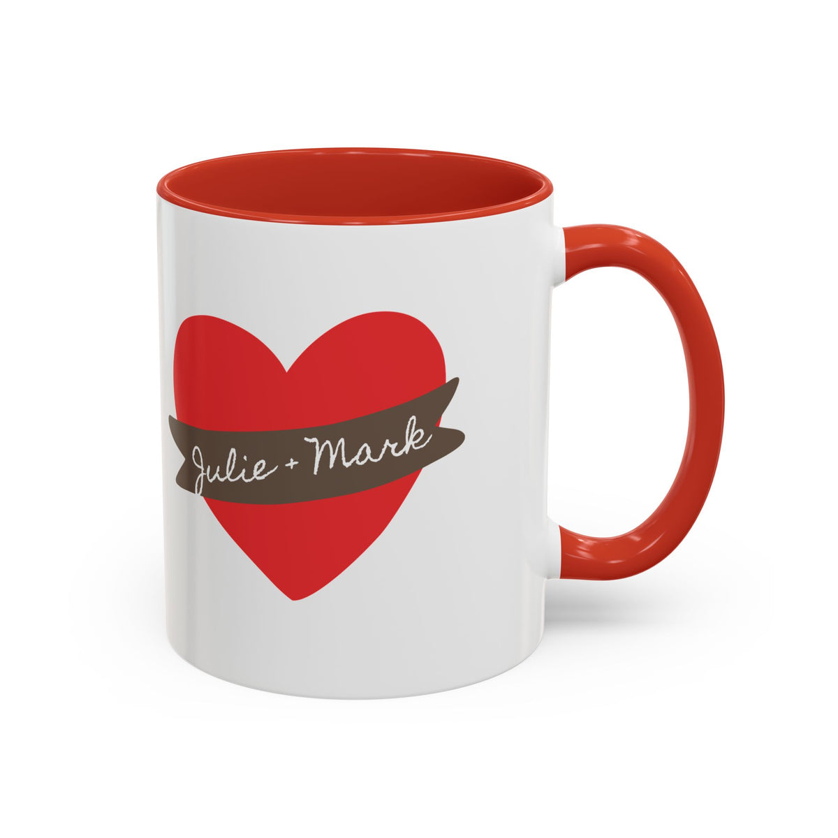 Valentine Heart Persoanlized Accent Coffee Mug