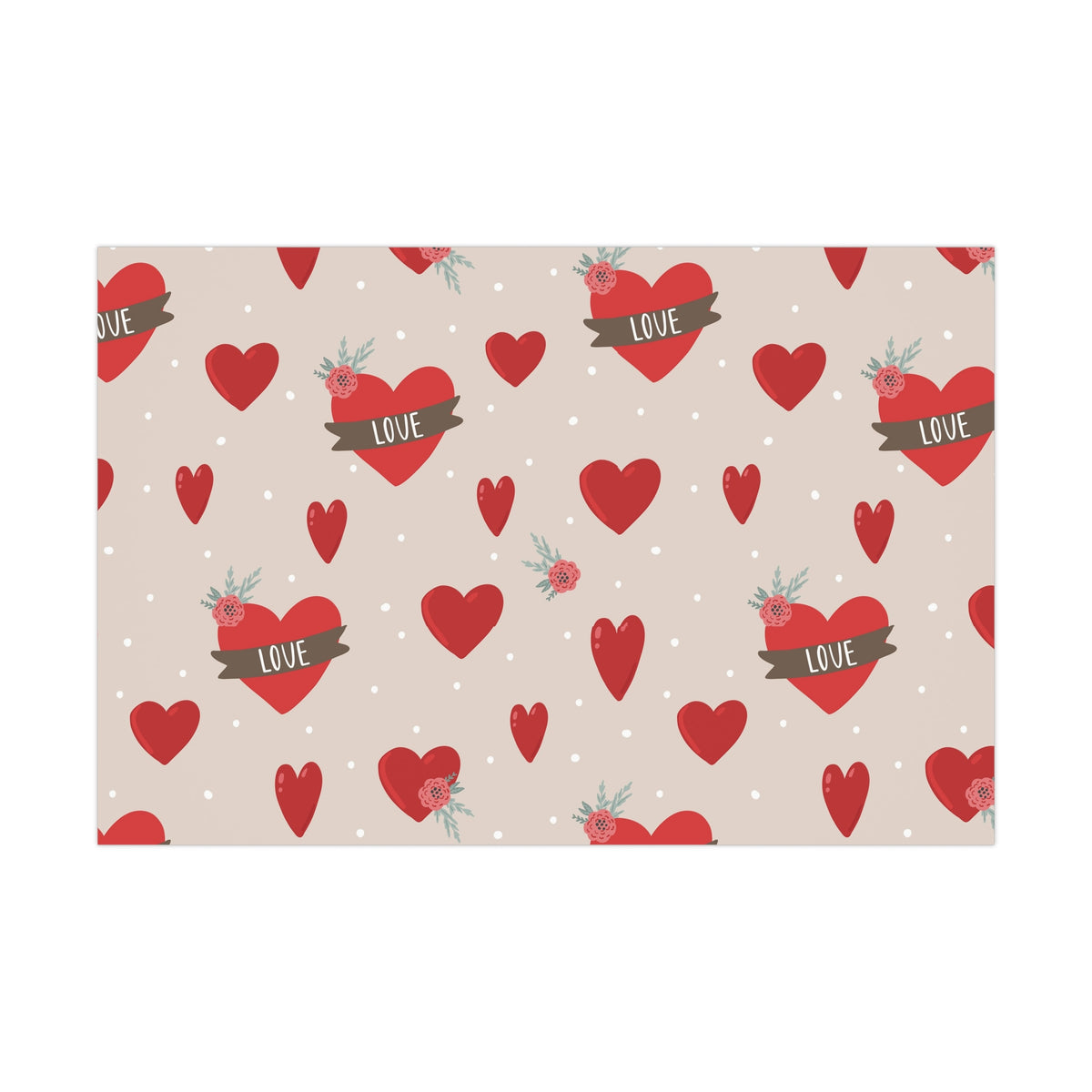 Valentine Love Heart Wrapping Paper Roll