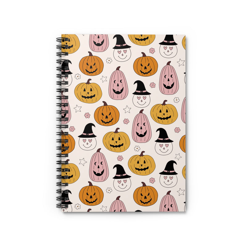 Halloween Pink Pumpkin Witch Hat Notebook