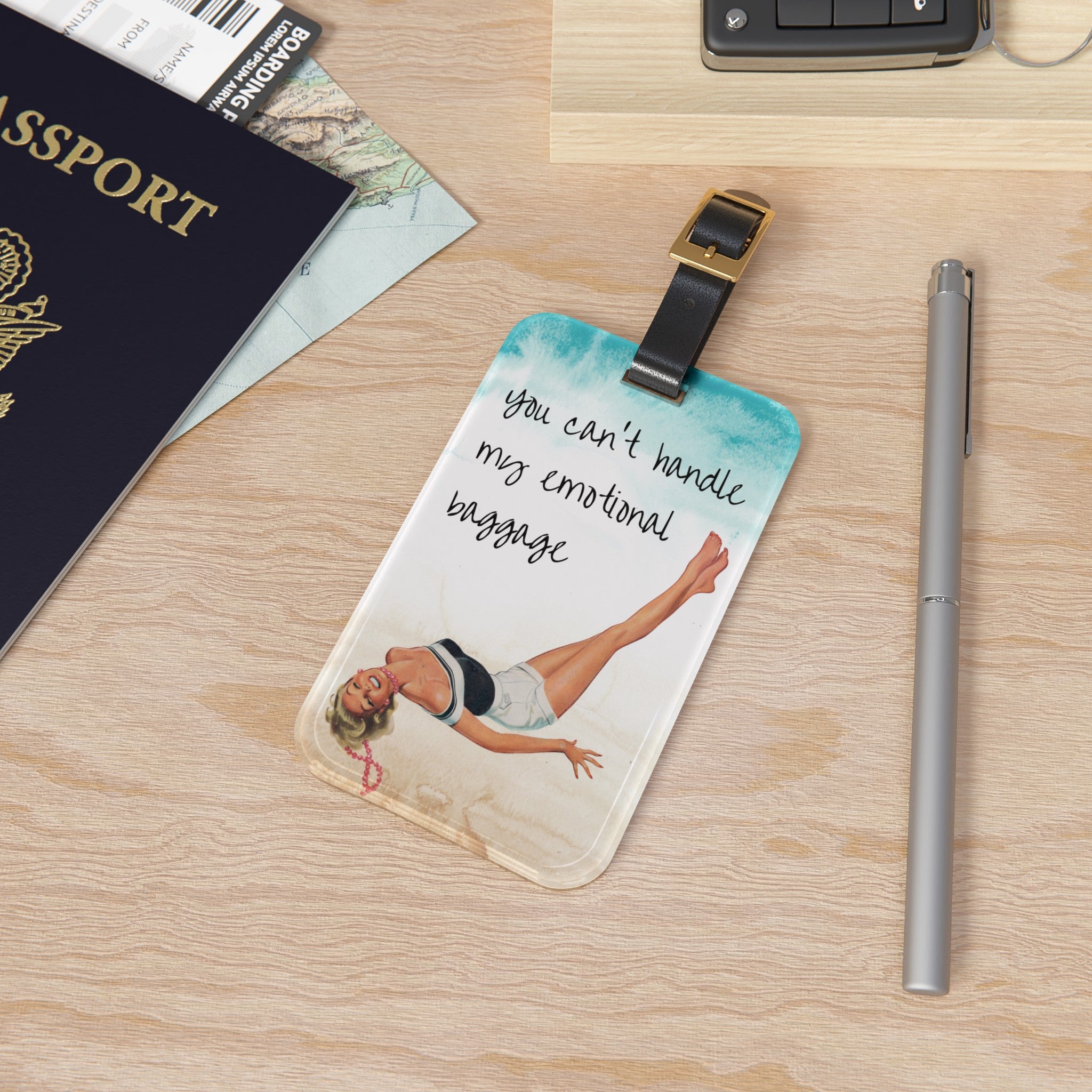 You Can't Handle My Emotional Baggage Retro Luggage Tag