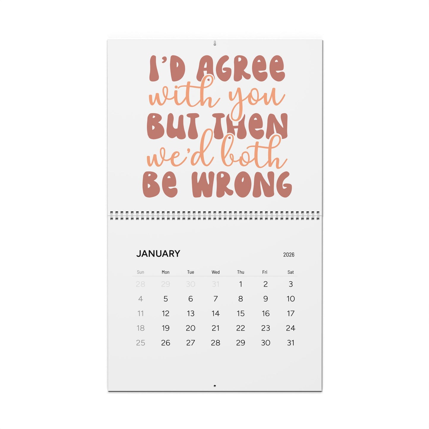 Humorous Wall Calendar 2026 - Monthly Quotes for Laughs Sarcastic