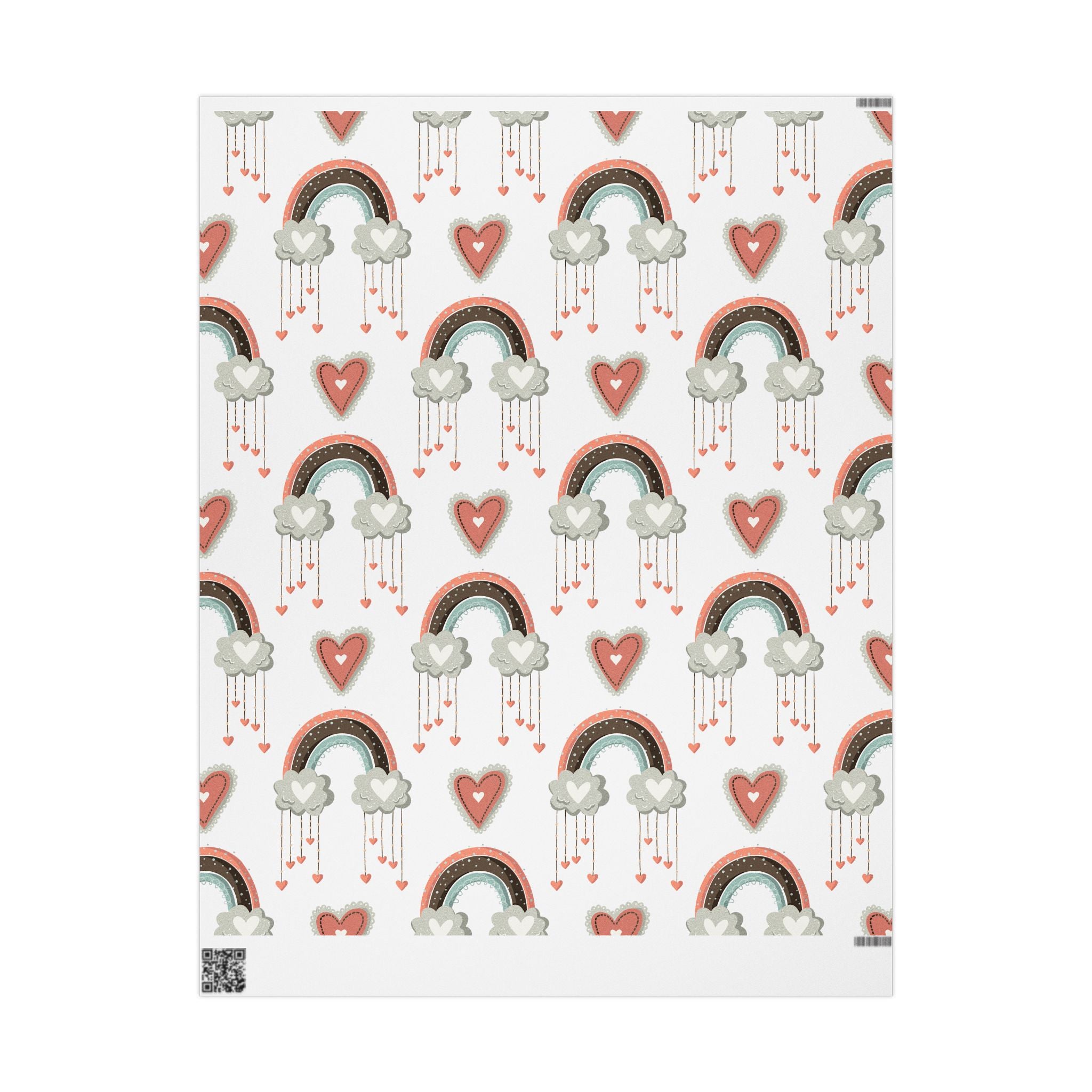 Rainbow Hearts Birthday Valentine Wrapping Paper