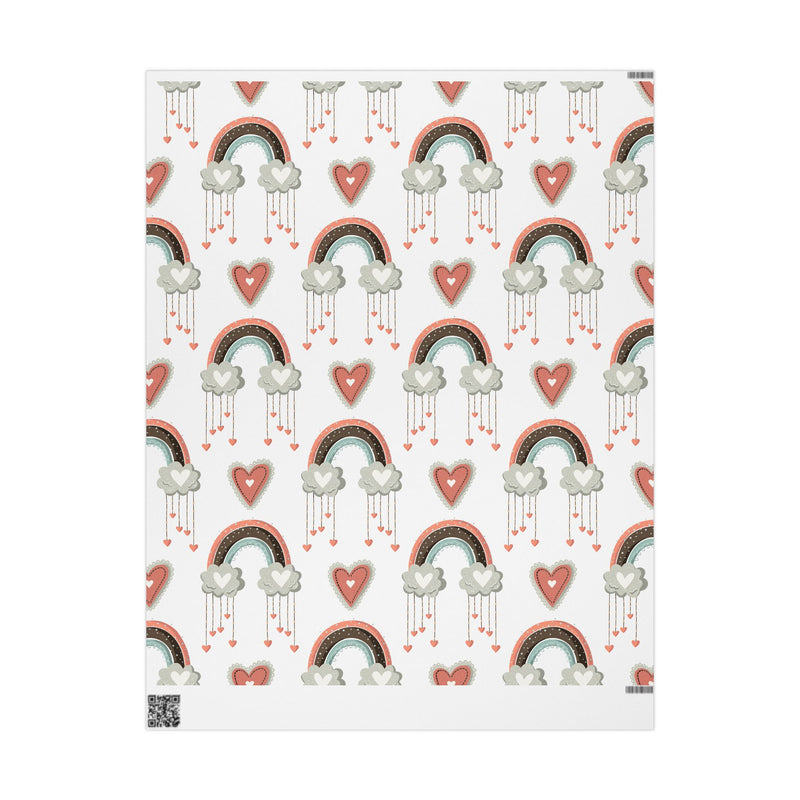 Rainbow Hearts Birthday Valentine Wrapping Paper